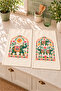 Elephant Festival Elephant and Flower Patterned 2-Piece Kitchen Towel Set 35X55 - 2