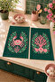 Coral Garden Green Pink Crab and Coral Patterned 2-Piece Kitchen Towel Set 35X55 - 3