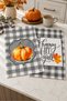 Pumpkin Check Gray Plaid and Pumpkin Patterned 2-Piece Kitchen Towel Set 35X55 - 5