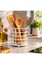 Metal Countertop Round Spoon Holder White – Kitchen Organizer for between Countertops Spoon Slot - 4