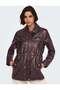 Onlmini Women's Drawstring Waist Faux Leather Jacket with Pockets Decadent Chocolate Brown - 7