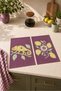 Chameleon Branch Purple Plum Lime Chameleon and Floral Patterned 2-Piece Kitchen Towel Set 35X55 - 6