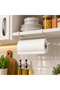 Under-Cabinet Snap-On Paper Towel Holder Metal White – No Drilling Required between Shelves Kitchen Roll Napkin Holder Hanger Organizer