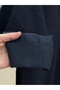 Vasfiye Front Pleated Detailed Ribbed Shirt-Nl1085 Navy Blue - 5