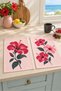 Hibiscus Blush Pink Red Hibiscus Patterned Tropical 2-Piece Kitchen Towel Set 35X55 - 3
