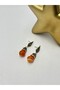 Orange Natural Stone Dangle Earrings (Steel) - 2