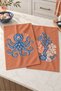 Octopus Coral Tile Blue Octopus and Coral Patterned 2-Piece Kitchen Towel Set 35X55 - 5