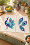 Peacock Jewel Purple Turquoise Peacock and Feather Pattern 2-Piece Kitchen Towel Set 35X55 - 4