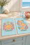Coastal Table Blue Coral Seashell Patterned 2-Piece Kitchen Towel Set 35X55 - 7
