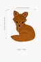 Velvet Textured Sitting Fox Embroidered American Service Set 1 Piece - 5