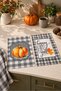 Pumpkin Check Gray Plaid and Pumpkin Patterned 2-Piece Kitchen Towel Set 35X55 - 3