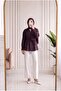Vasfiye Front Pleated Detailed Ribbed Shirt-Nl1085 Plum