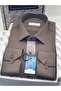 Classic Long Sleeve Pocketless Lycra Comfortable Fabric Men's Shirt Fs-004517 - Dark Brown - 3