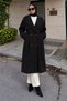 Belt Epaulette Detailed Cashmere Coat Tsd260317 Black - 5