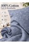 Bedsheet Set, Teal Blue Floral Pattern, 100% Cotton, 95 GSM - 3