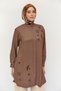 Kuş Motif İşlemeli Floş Tunik - 3