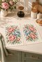 Rose Sonata Pink Blue Floral Patterned 2-Piece Kitchen Towel Set 35X55 - 4