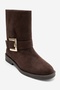Davie Brown Suede Buckle Women's Boots - 6