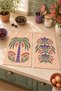 Purple Date Palm Peach Purple Palm and Flower Patterned 2-Piece Kitchen Towel Set 35X55 - 7