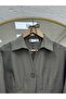 Vasfiye Front Pleated Detailed Ribbed Shirt-Nl1085 Khaki - 3