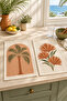Palm Dune Cream Palm and Fan Leaf Patterned Tropical 2-Piece Kitchen Towel Set 35X55 - 3