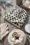 Women's Polka Dot Soft Plush Beanie Soft Textured Folded Winter Snow Beanie - 6