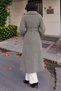 Belted Shoulder Pad Detailed Cashmere Coat Tsd260317 Gray - 6