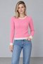 Women's Crew Neck Double Color Detailed Wool Sweater - 2