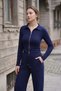 Women's Modal Fabric Double Zipper Blouse and Pants Set - 5