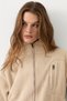Lobeile women's zippered pocket beige sweatshirt - 2