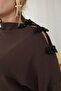 Plus Size Modal Fabric Blouse with Bead Accessories on the Shoulder - 6