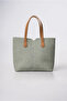 Women's Shoulder Bag with Mirror Charm Accessory, Textured Daily Stylish Handbag Green 18344 - 6