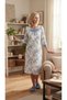 Rm 8215061 blue floral half button three-quarter sleeve nightgown - 2