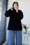 Premium Stand Collar Button Detailed Knit Sweater - Black - 2