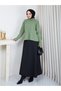 Women's Hair Patterned Half Fisher Knit Sweater - 4