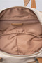 Women's Shoulder Bag with Mirror Charm Accessory, Zippered Textured Baguette Bag, White 18346 - 7
