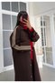 Women's Brown Striped Oversize Premium Trench Coat - 2