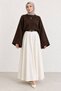 Women's Crew Neck Oversize Wide Sleeve Knitwear Sweater - 2