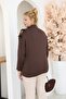 Plus Size Modal Fabric Blouse with Bead Accessories on the Shoulder - 8