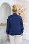 Plus Size Modal Fabric Blouse with Bead Accessories on the Shoulder - 8