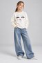 Emoji Printed Oversize Long Sleeve Unisex Kids T-Shirt (4-13 Years) - 2