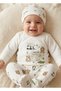 0-3 Months Cute Patterns 3 Pieces Boneli Zibin Set Made of 100% Cotton
