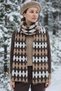 Women's Diamond Patterned Soft Plush Scarf Soft Textured Winter Neck Collar Scarf - 3