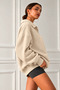 Women's Polo Collar Cotton Soft Fabric Oversize Sweatshirt - 3