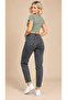R53 Snow Gray Flexible Comfortable Fit Mom Jean Pants - 5