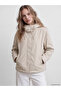 Two Mt Shop Quality Lcw Vision Beige Hooded Leather Look Women's Raincoat