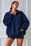 Women's Polo Collar Cotton Soft Fabric Oversize Sweatshirt - 6