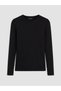 Two Mt Shop Quality Lcw Modest Black Plain Super Skinny & Extra Slim Long Sleeve Women's Bodysuit