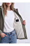 Alita City Lcw Vision Khaki Hooded Leather Look Women's Raincoat with a Difference - 4