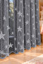 Star Patterned Children's Room Tulle Curtain Gray Boy's Room Ready to Use with Medium Pleated Cornice - 5